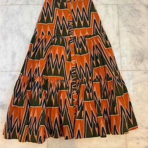 Orange and Green Patterned Skirt